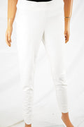 ECI Women's Stretch White Pull-On Straight-Leg Dress Pants M