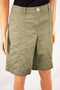 Karen Scott Women's Stretch Green Comfort Waist Curved Pocket Bermuda Short 14