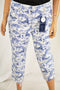 Charter Club Women's Blue Bristol Printed Capri Denim Jeans Petite 14P