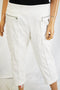 Style&Co Women White Textured Pull-On Jacquard Capri Cropped Pant M