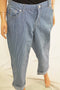 Style&Co Women Blue Striped Curvy Fit Capri Cropped Denim Jeans 10