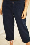 Style&Co Women's Blue Mid Rise Button-Cuff Capri Cropped Pants  4