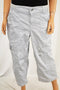 Style&Co Women Gray Mid Rise Cargo Capri Cropped Pants 14
