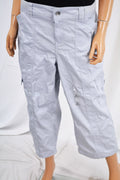 Style&Co Women Gray Mid Rise Cargo Capri Cropped Pants 14