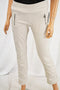 INC Concepts Women's Beige Pull-On Zip-Detail Casual Pant Petite 4P