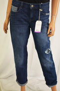 Style & Co. Womens Blue Ripped Distress Boyfriend Denim Jeans 4