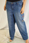 Style&Co Women's Blue Embroidered Curvy Boyfriend Denim Jeans 6