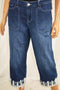 Style&Co Women's Blue High Rise Dyed-Hem Capri Denim Jeans 10