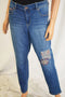 Style&Co Women Blue Mid Rise Embroidered Skinny Ankle Denim Jeans 14