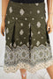 Charter Club Women's Cotton Green Pleated Printed A-Line Skirt 14