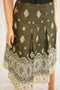 Charter Club Women's Cotton Green Pleated Printed A-Line Skirt 8