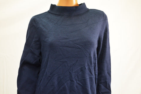 Alfani Women's Mock-Neck Long Sleeve Blue Solid Hi-Low Tunic Sweater Top XL - evorr.com
