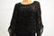 Alfani Women's Angel Sleeve Black Sheer Velvet Burnout Blouson Blouse Top M - evorr.com