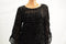 Alfani Women's Angel Sleeve Black Sheer Velvet Burnout Blouson Blouse Top M - evorr.com