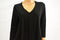 Alfani Women's V-Neck 3/4 Sleeve Stretch Black Layered-Look Draped Blouse Top M - evorr.com