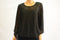 Alfani Women's Angel Sleeve Stretch Black Sheer Layered Blouson Blouse Top M - evorr.com
