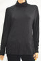 Alfani Women's Turtleneck Ruched Long-Sleeve Stretch Black Tee Blouse Top M - evorr.com