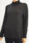 Alfani Women's Turtleneck Ruched Long-Sleeve Stretch Black Tee Blouse Top M - evorr.com
