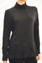 Alfani Women's Turtleneck Ruched Long-Sleeve Stretch Black Tee Blouse Top M - evorr.com