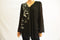 Alfani Women's V-Neck Sheer Bell Sleeve Black Floral Print Tunic Blouse Top 8 - evorr.com