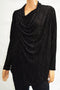 Alfani Women Cowl Neck Black Print Velvet Layered 2-PC Wrap Blouse Top M - evorr.com