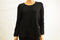 Alfani Women's Long Sleeve Black Buttoned Cuff Ribbed Swing Sweater M - evorr.com