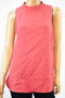 New Alfani Womens Sleeveless Pink Stretch Seamed Mock Neck High-Low Blouse Top 8 - evorr.com