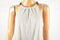 Alfani Women Chain-Neck Metallic Silver Lurex Textured Halter Tunic Blouse Top M - evorr.com
