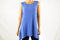 Alfani Women's Sleeveless Crew Neck Stretch Blue Hi-Low Tunic Blouse Top XL - evorr.com