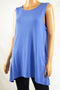 Alfani Women's Sleeveless Crew Neck Stretch Blue Hi-Low Tunic Blouse Top XL - evorr.com