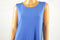 Alfani Women's Sleeveless Crew Neck Stretch Blue Hi-Low Tunic Blouse Top XL - evorr.com