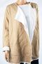 Alfani Women's Brown Open Front Color Block Double Knit Sweater Cardigan Shrug M - evorr.com
