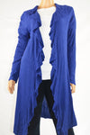 INC International Concepts Long-Sleeve Blue Open Front Ruffled Cardigan Shrug XL - evorr.com