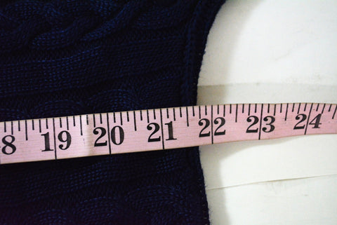 Lauren Ralph Lauren Women's Blue Open Front Cable Knit Cardigan Shrug Top L - evorr.com