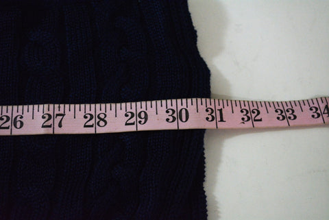 Lauren Ralph Lauren Women's Blue Open Front Cable Knit Cardigan Shrug Top L - evorr.com
