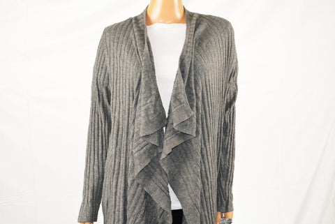 INC International Concepts Gray Draped Open-Front Ribbed Cardigan Shrug XL - evorr.com