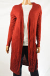 INC International Concepts Women Red Open Front Rib-Knit Duster Cardigan Shrug M - evorr.com