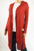INC International Concepts Women Red Open Front Rib-Knit Duster Cardigan Shrug M - evorr.com