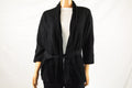 Alfani Women's 3/4 Sleeve Black Open Front Belted Sweater Jacket Cardigan L - evorr.com
