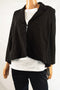 Alfani Women Shawl Collar Single-Clasp Mixed-Media Stretch Black Blazer Jacket M - evorr.com