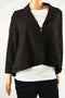 Alfani Women Shawl Collar Single-Clasp Mixed-Media Stretch Black Blazer Jacket M - evorr.com