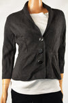 Alfani Women Shawl Collar 3/4 Sleeve Gray Three-Button Cardigan Sweater Jacket S - evorr.com