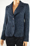 Michael Kors Women Shawl Collar Blue Tweed Metallic Two-Button Blazer Jacket 2 - evorr.com