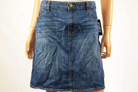 Tommy Hilfiger Women's Stretch Blue Medium Wash Pencil Denim Skirt 10 - evorr.com