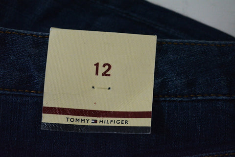 Tommy Hilfiger Women's Stretch Blue Medium Wash Pencil Denim Skirt 12 - evorr.com