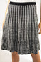 Anne Klein Women's Black Printed Striped Pull-On A-Line Knit Sweater Skirt L - evorr.com