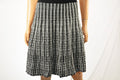Anne Klein Women's Black Printed Striped Pull-On A-Line Knit Sweater Skirt L - evorr.com