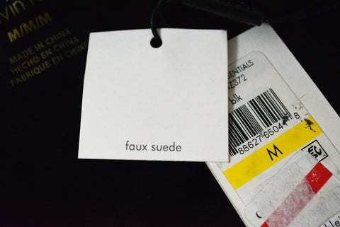 Calvin Klein Women's Stretch Black Pull-On Faux-Suede Straight Pencil Skirt M - evorr.com
