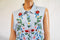 NY Collection Women Cotton Blue Stripe Embroidery Button Down Blouse Top Plus 2X