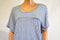 NY Collection Womens Plus High Low Blue White Striped T-Shirt Blouse Top Plus 1X